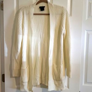 White thick knit cardigan